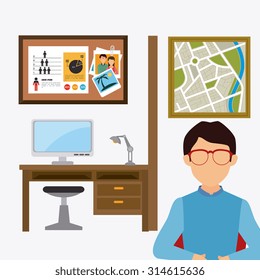 Business office and human resources, vector illustration