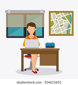 Business office and human resources, vector illustration