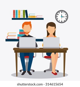 Business office and human resources, vector illustration