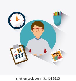 Business office and human resources, vector illustration