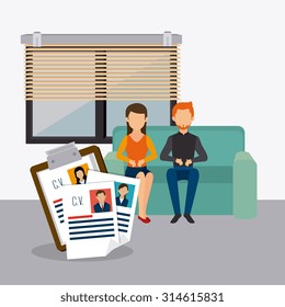 Business office and human resources, vector illustration