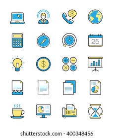 Business & Office icon, Monochrome color set 2 - Vector Illustration