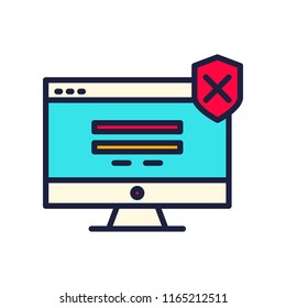 business office icon secured computer login