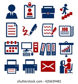 business office icon set