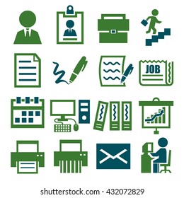 business office icon set