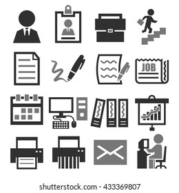 business office icon set