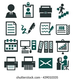 business office icon set