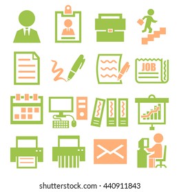 business office icon set