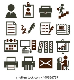 business office icon set