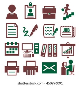 business office icon set