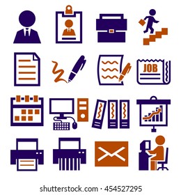 business office icon set