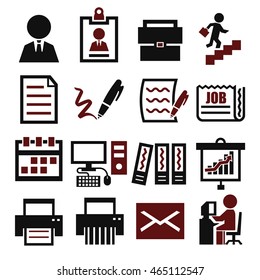 business office icon set