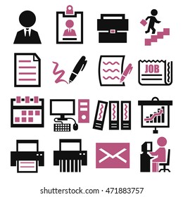 business office icon set