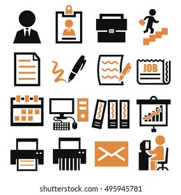business office icon set