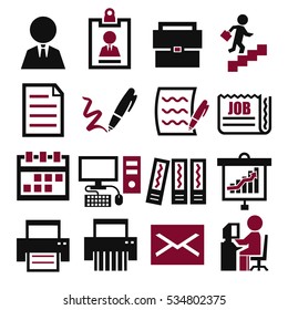 business office icon set