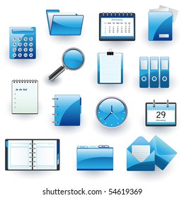 business and office icon set