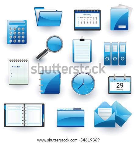 business and office icon set