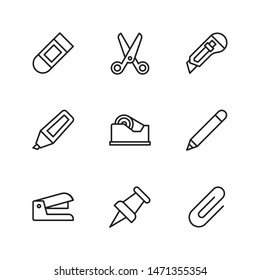 Business Office Icon Set -  Outline Icon Vector - Office Illustration Sign