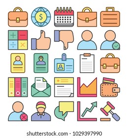 Business and office icon set vector isolated, suitable for your business content
