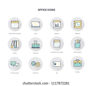 Business Office Icon Set - Vector Graphic