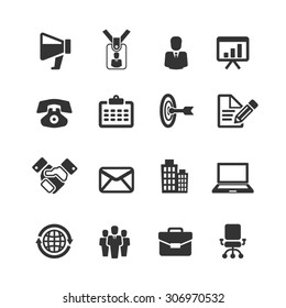 Business Office Icon Set , Vector Graphic