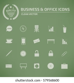 Business and office icon set,clean vector