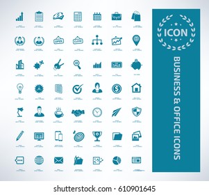 Business and office icon set,clean vector