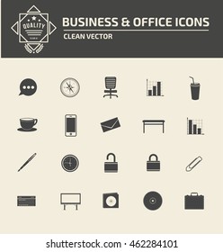 
Business and office icon set,vector