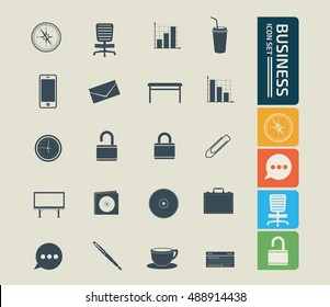
Business and office icon set,vector