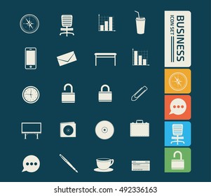 Business and office icon set,vector