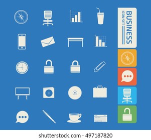 
Business and office icon set,vector