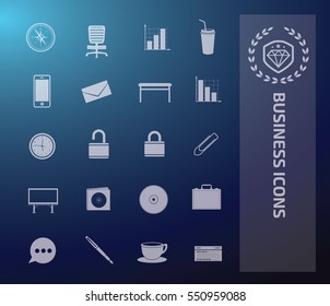 
Business and office icon set,vector