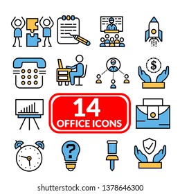 business office icon- vector symbol business office icon set.