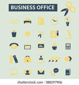 ícones do escritório comercial
