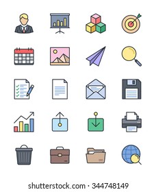 Business & Office icons, Color set 1 - Vector Illustration