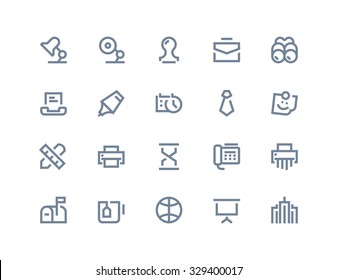 Business and office icons. Line series