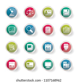 Business and office Icons over colored background - Vector Icon Set  