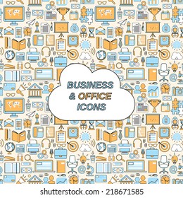 Business And Office Icons Seamless Pattern Vector Illustration