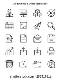 Business & Office Icons set 1, Line icon - Vector illustration