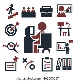business office icons set
