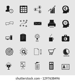 business office icons set - computer and phone signs and symbols.
