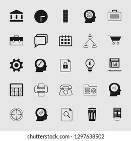 business office icons set - computer and phone signs and symbols.