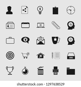 business office icons set - computer and phone signs and symbols.