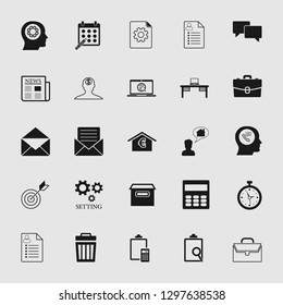 business office icons set - computer and phone signs and symbols.