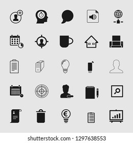 business office icons set - computer and phone signs and symbols.