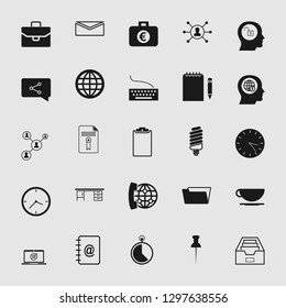 business office icons set - computer and phone signs and symbols.