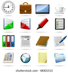 Business and office icons set. EPS10 file.