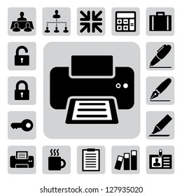 Business and office icons set. Illustration eps 10