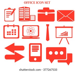 Business and office icons set on white background vector illustration 