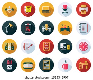 Business Office Icons Set - Vector sign